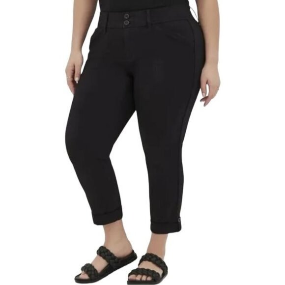 NWT Torrid Black Twill Aviator Crop Pants Size 10